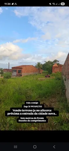 Vendo terreno próximo a entrada da cidade nova estância zap *