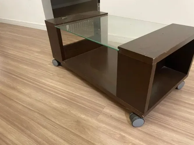 mesa centro sala com tampa de vidro