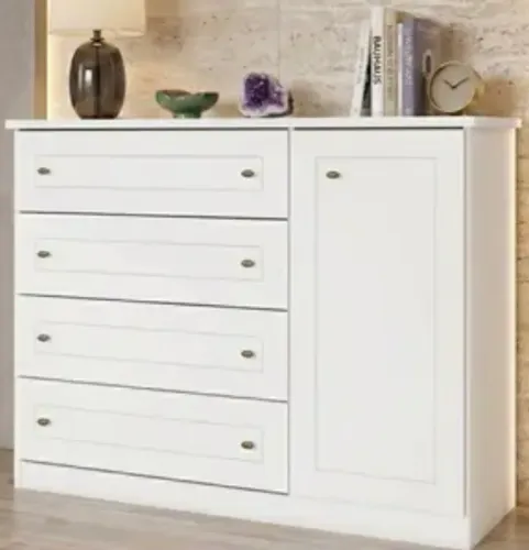 Cômoda americana Nova 4 Gavetas 1 porta Henn