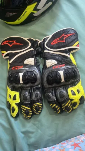Par de luvas alpinestars gp plus de couro 100% original 