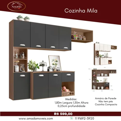 Armário de cozinha Mila , à pronta entrega