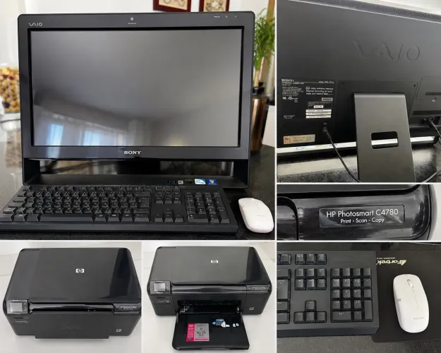 Computador All in One Sony VAIO + Teclado + Mouse + Impressora HP Wi-Fi