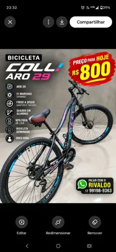 Colli aro 29 rolamento