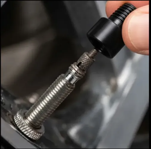 Par Adaptador Válvula Câmera Ar Presta Para Schrader Preto