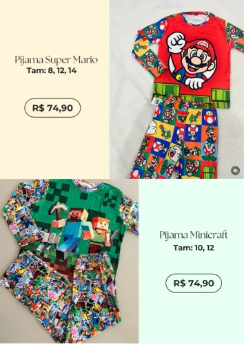 Pijama Infantil Personagens