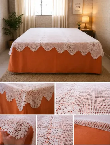 COLCHA DE CROCHÊ ARTESANAL - CASAL