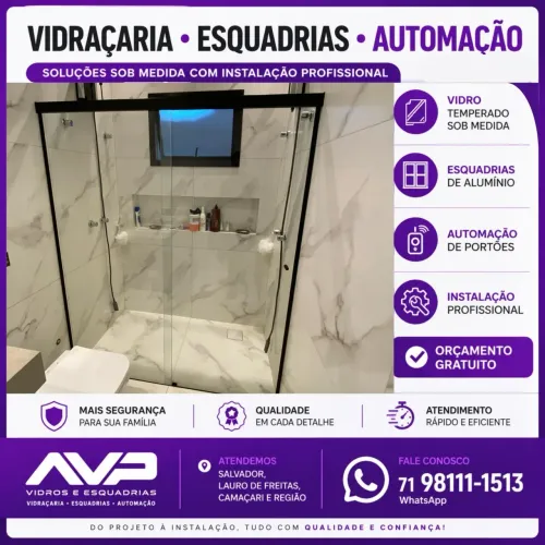 Promoção de box para banheiro em vidro temperado