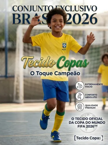 Conjunto Infantil Do Brasil Camiseta + Bermuda Uniforme Copa