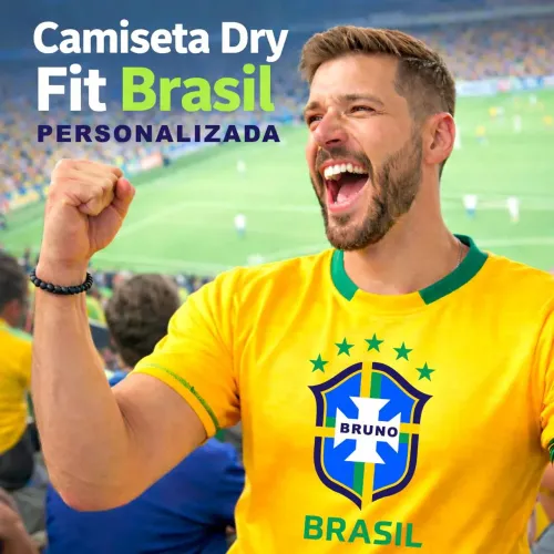 Camiseta Personalizada Dryfit Brasil copa