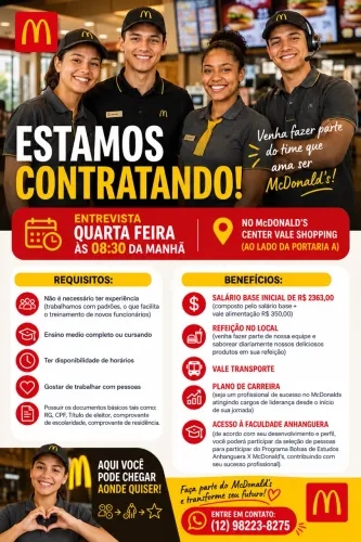 Vagas de emprego imediatas !!!!
