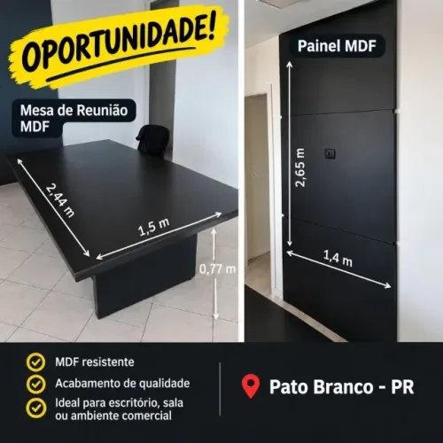 Mesa de Reunião e Painel de TV