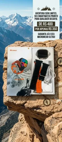Chegou o Microwear Ultra 9 Plus 49mm! O smartwatch que une estilo, tecnologia e saúde.