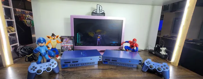 Playstation 2 edição aqua blue bloqueado original japones
