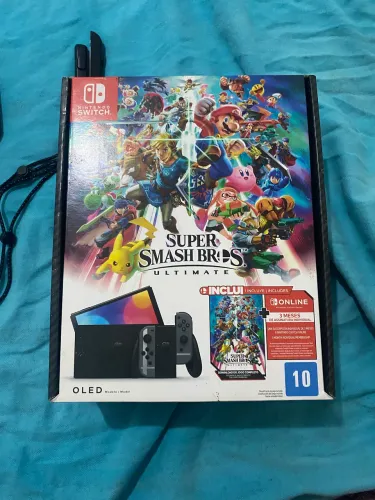 Nintendo Switch Oled + Cartão de Memória 256 GB + Contole 8bitdo + Case