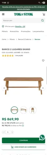 Bancada Tok stok madeira