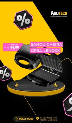 Sanduicheira Grill Lenoxx 
