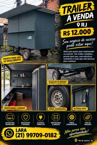 Trailer food truck a venda