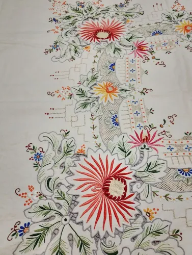 Toalha de banquete antiga para mesa grande