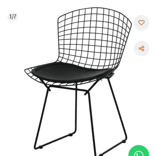Kit com 4 cadeira bertoia preta