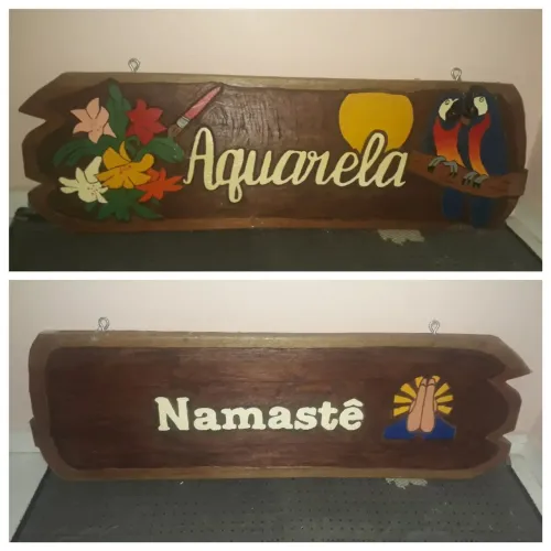 Placa madeira sítio 