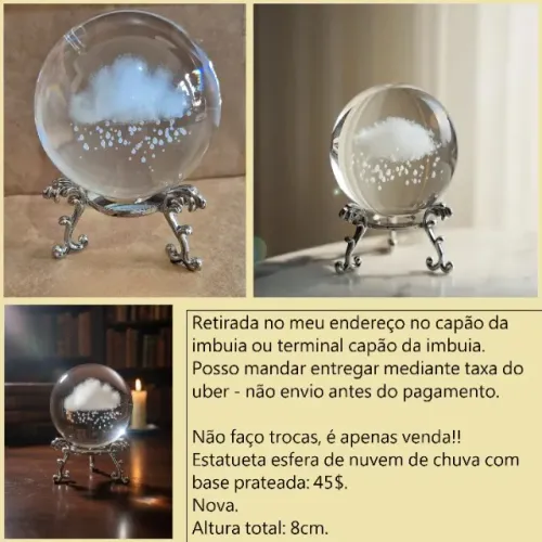 Mini estatueta esfera de nuvem de chuva nova