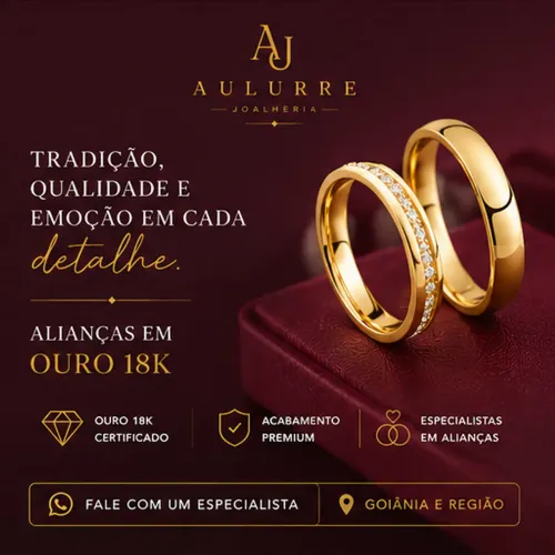 Par de Aliança Ouro 18K