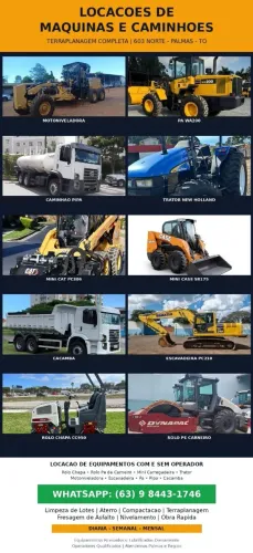 Locações de máquinas e caminhões 