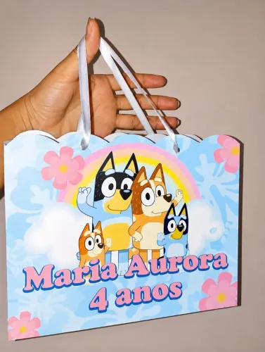 Sacolinha personalizada bluey aniversario