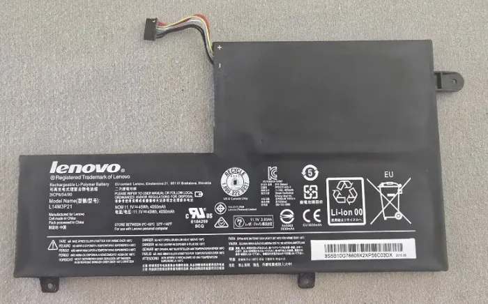 Bateria modelo: L14M3P21, Notebook Lenovo 14 polegadas, Yoga 500