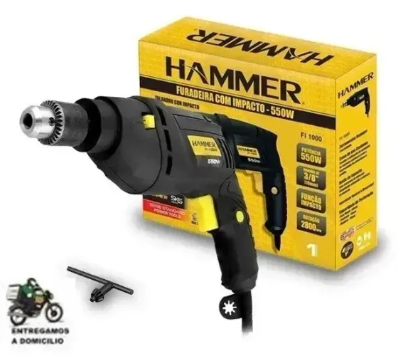 Furadeira De Impacto Hammer 3/8 Pol 550w Profissional