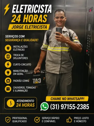 ELETRICISTA 24 HORAS CENTRO SUL BH CONTAGEM VENDA NOVA LIMA BARREIRO OESTE LESTE NORTE