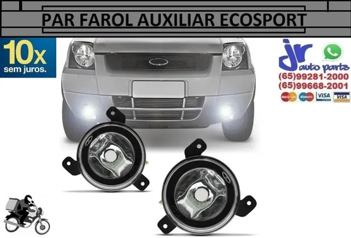 Par Farol de Milha Ford Ecosport 2003 2004 2005 2006 2007 Auxiliar Neblina