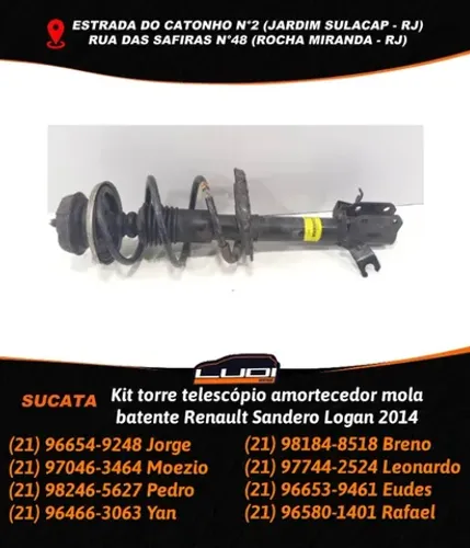 Kit torre telescópio amortecedor mola batente Renault Sandero Logan 2014