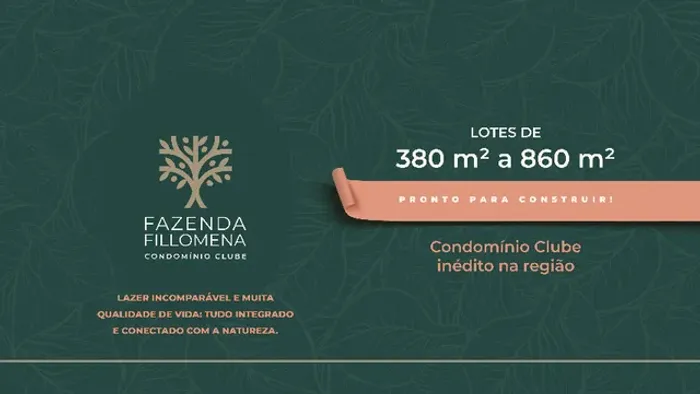 Condomínio Fazenda Fillomena - Lote com 400m² em condomínio pronto - Lançamento!