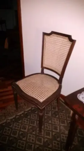 Cadeira Antiga/estilo Ingles/madeira Maciça/palhinha Indiana