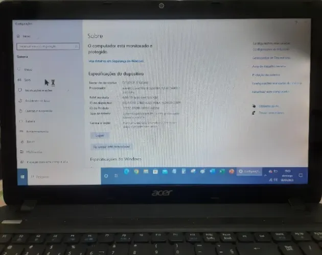 Notebook Acer Intel i5 06 Gb Ram