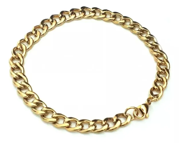 Pulseira Grumet Italiana dourada 19 cm Aço inoxidável