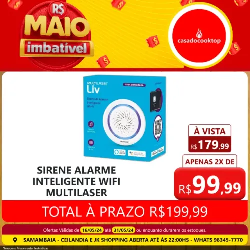 Sirene alarme inteligente wifi multilaser