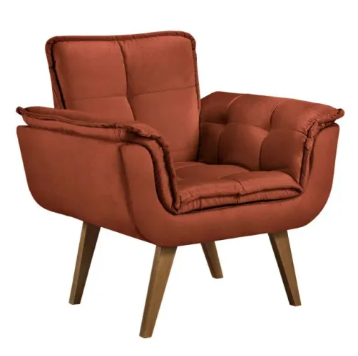 Poltrona Jamile Ferrugem - Frete Grátis - Receba Hoje