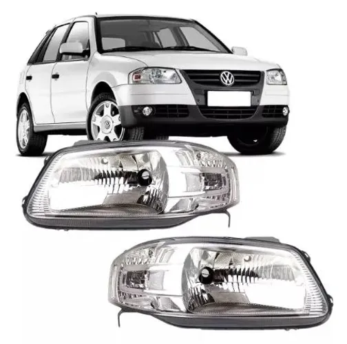 Farol Gol Parati Saveiro G4 2006 A 2014 Máscara Cromada