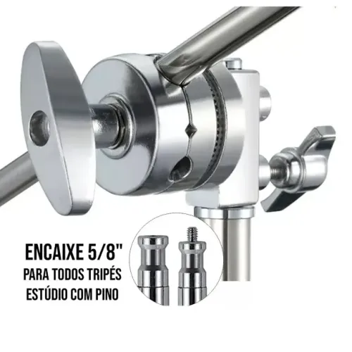 Manopla De Efeito Aço Inox Cs-300 Greika Para Braço E Tripé