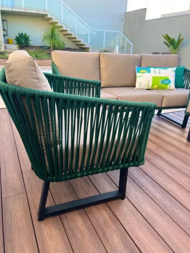 Jogo de sofa de corda verde - conforto e design