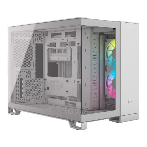 Gabinete Gamer Corsair 2500X LINK Tempered Glass mATX Mid-Tower, 2x FANs, Branco - CC-9011