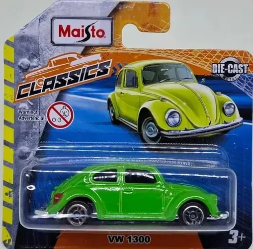 Vw 1300 Volkswagen Fusca Maisto Miniatura Verde Mini escala 1:64