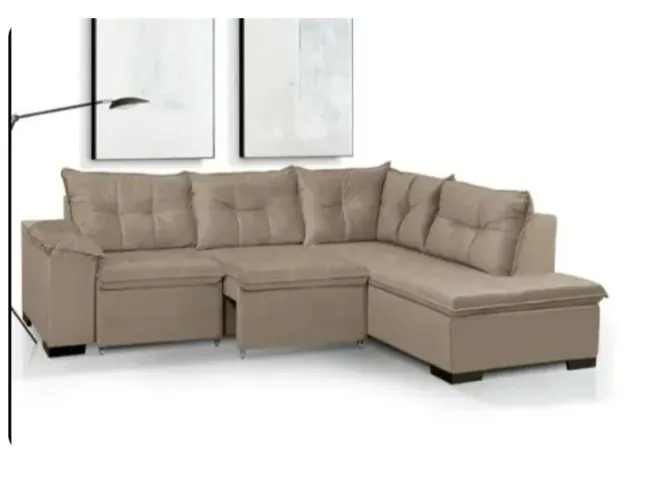 Sofá retrátil de canto modular com chaise, Promoção! De R$ 2.799 por R$ 2.299