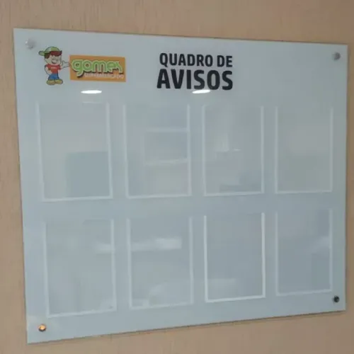 Quadro de avisos em Acrílico ou PVC