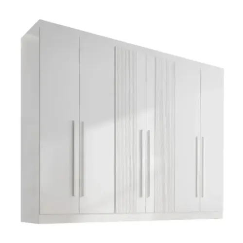 Guarda Roupa Casal Olimpia 6 Portas No Branco
