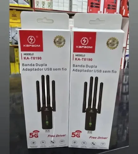 Adaptador Wi-fi USB com 4 antenas KA-T8190