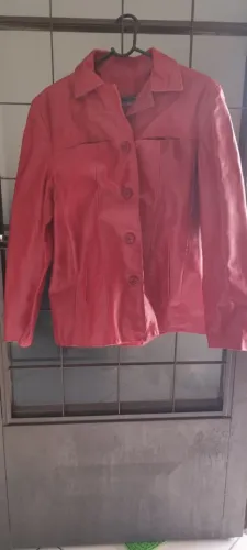 Casaco de Couro Vermelho