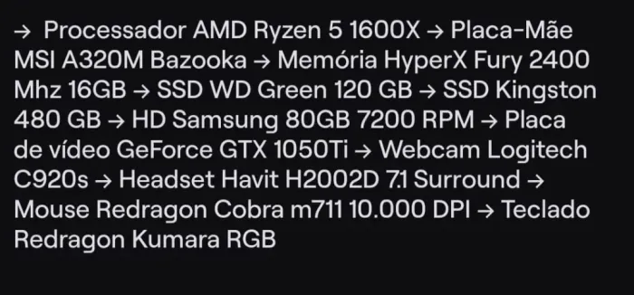 PC Gamer Completo + Monitor Acer 24? + Periféricos